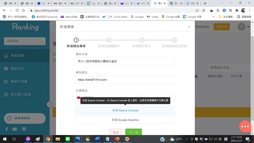 【SEO工具】Ranking SEO 工具 幫助你的網站Google SEO排名無往不利！ @貝大小姐的多元心宇宙
